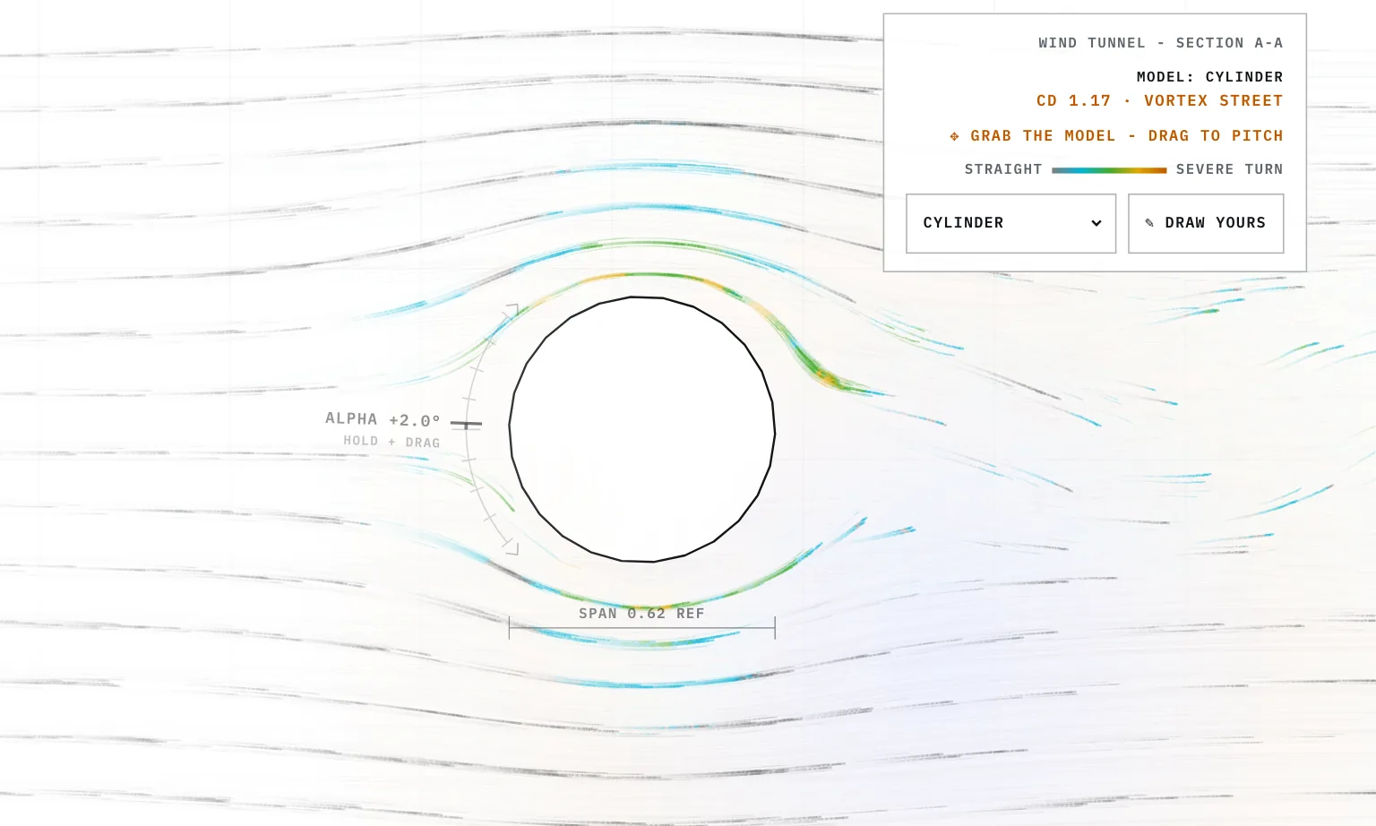A white circle in the smoke with cyan, green and yellow streaks wrapping over and under it, and the readout panel reading CD 1.17